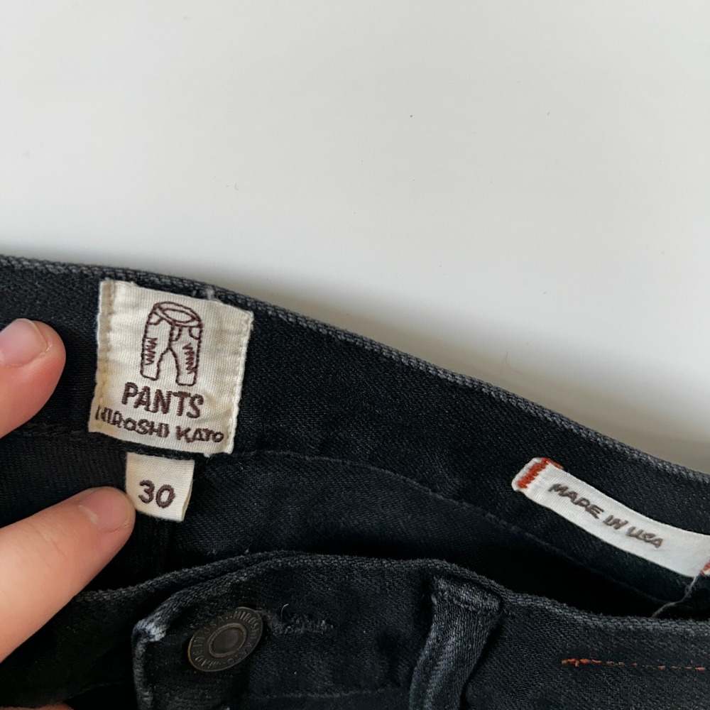 Hiroshi Kato The Needle Skinny Jeans Mens Size 30 Selvedge Black Raw Stretch USA - Picture 13 of 16